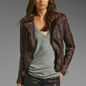 Muubaa Minsk Quilted Leather Biker Jacket size 0